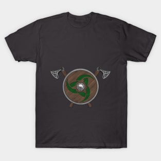 Viking Shield & Axes green T-Shirt